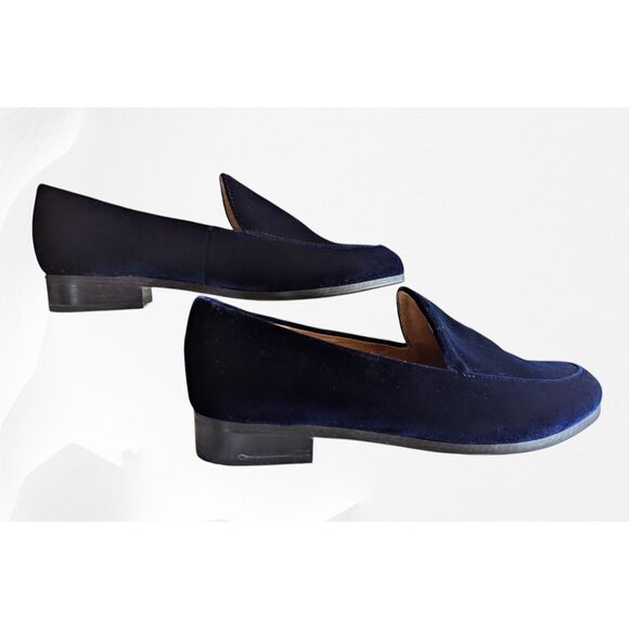 NWOT   J Jill blue velvet Gabrielle leather Slip On Loafers   Sz 7.5 - Picture 6 of 9